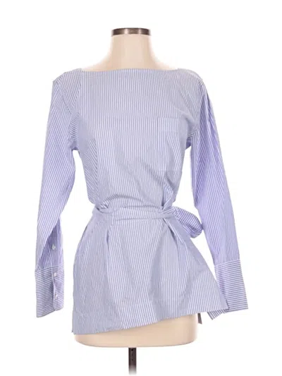 Pre-owned Jcrew Long Sleeve Blouse In Blue
