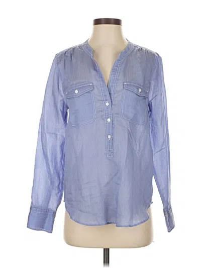 Pre-owned Jcrew Long Sleeve Blouse In Blue