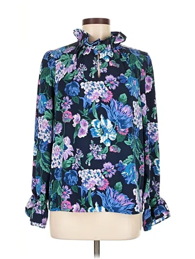 Pre-owned Jcrew Long Sleeve Blouse In Blue