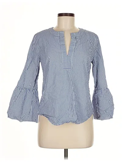 Pre-owned Jcrew Long Sleeve Blouse In Blue