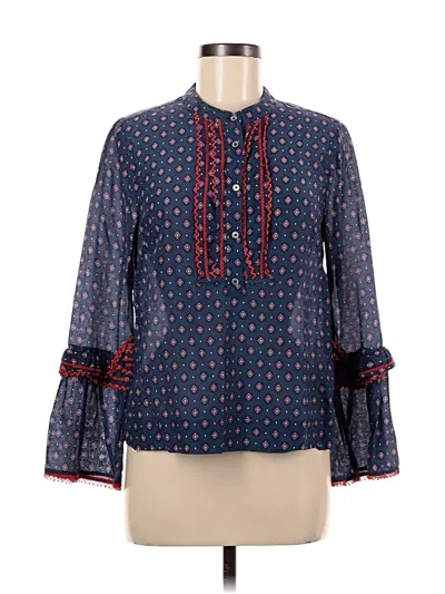 Pre-owned Jcrew Long Sleeve Blouse In Blue