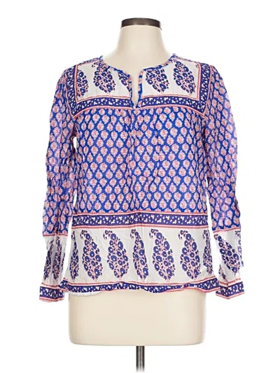 Pre-owned Jcrew Long Sleeve Blouse In Blue
