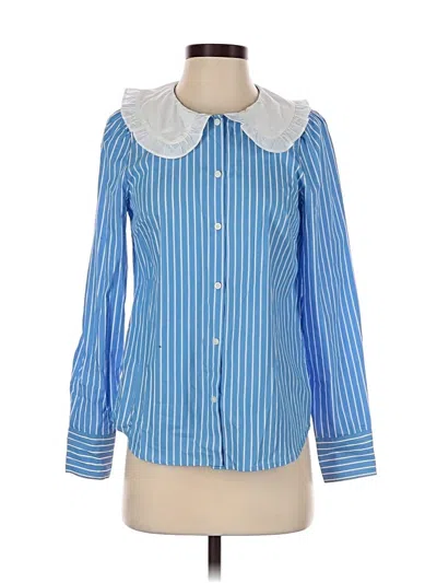 Pre-owned Jcrew Long Sleeve Blouse In Blue