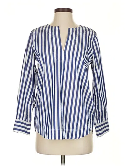 Pre-owned Jcrew Long Sleeve Blouse In Blue