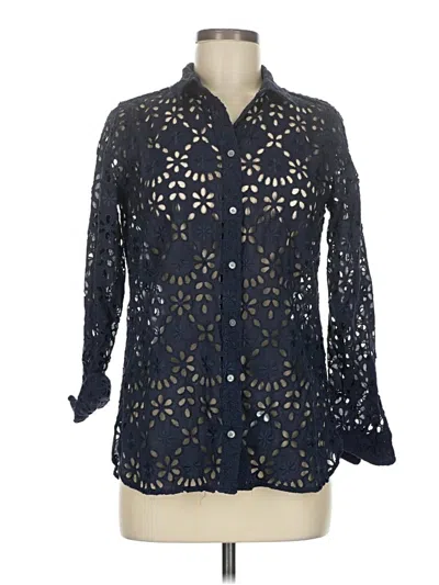 Pre-owned Jcrew Long Sleeve Blouse In Blue