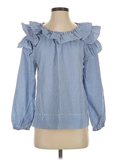 Pre-owned Jcrew Long Sleeve Blouse In Blue