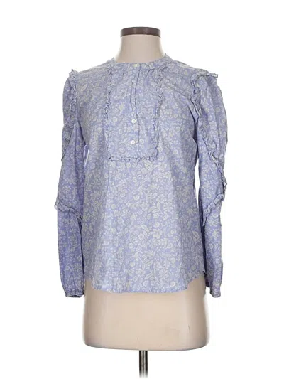 Pre-owned Jcrew Long Sleeve Blouse In Blue