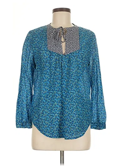 Pre-owned Jcrew Long Sleeve Blouse In Blue