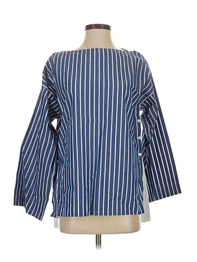 Pre-owned Jcrew Long Sleeve Blouse In Blue