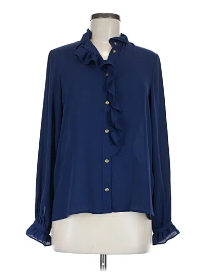Pre-owned Jcrew Long Sleeve Blouse In Blue