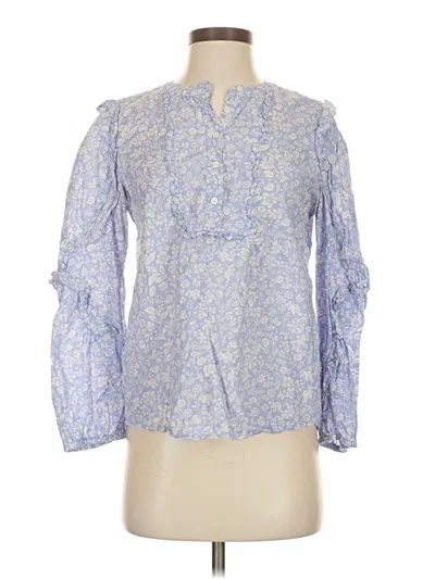 Pre-owned Jcrew Long Sleeve Blouse In Blue