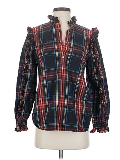 Pre-owned Jcrew Long Sleeve Blouse In Blue