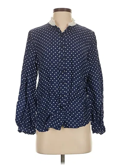 Pre-owned Jcrew Long Sleeve Blouse In Blue