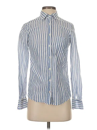 Pre-owned Jcrew Long Sleeve Blouse In Blue