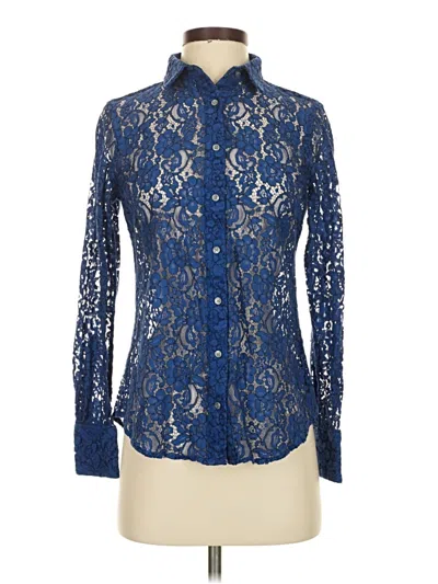 Pre-owned Jcrew Long Sleeve Blouse In Blue