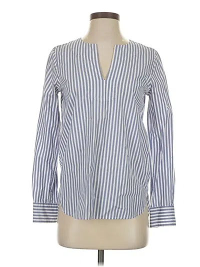Pre-owned Jcrew Long Sleeve Blouse In Blue