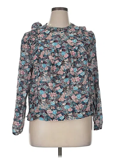 Pre-owned Jcrew Long Sleeve Blouse In Blue