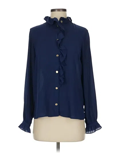 Pre-owned Jcrew Long Sleeve Blouse In Blue