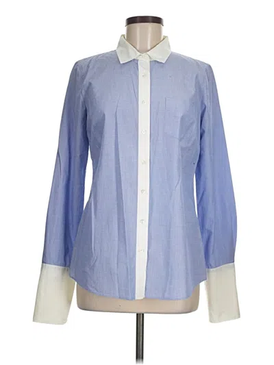 Pre-owned Jcrew Long Sleeve Blouse In Blue