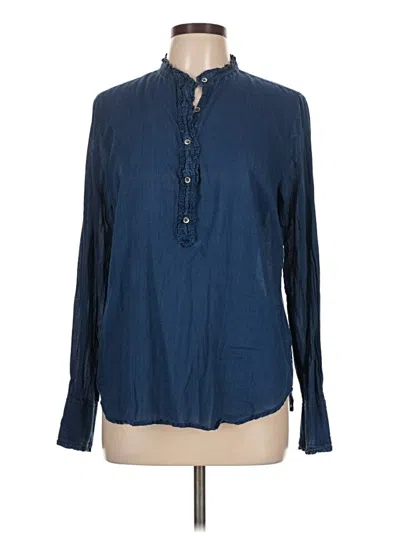 Pre-owned Jcrew Long Sleeve Blouse In Blue