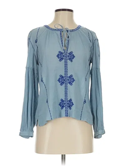 Pre-owned Jcrew Long Sleeve Blouse In Blue