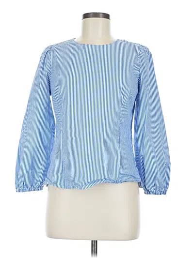 Pre-owned Jcrew Long Sleeve Blouse In Blue