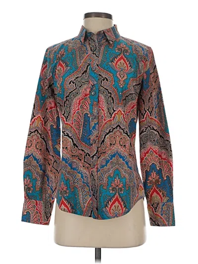 Pre-owned Jcrew Long Sleeve Blouse In Blue