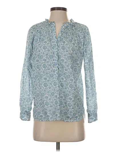 Pre-owned Jcrew Long Sleeve Blouse In Blue
