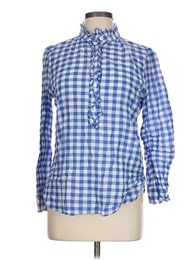 Pre-owned Jcrew Long Sleeve Blouse In Blue