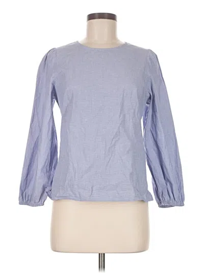 Pre-owned Jcrew Long Sleeve Blouse In Blue