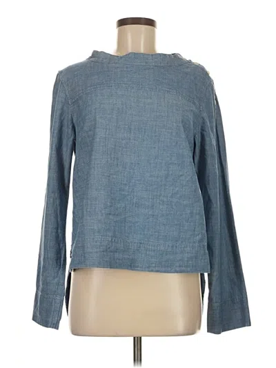 Pre-owned Jcrew Long Sleeve Blouse In Blue
