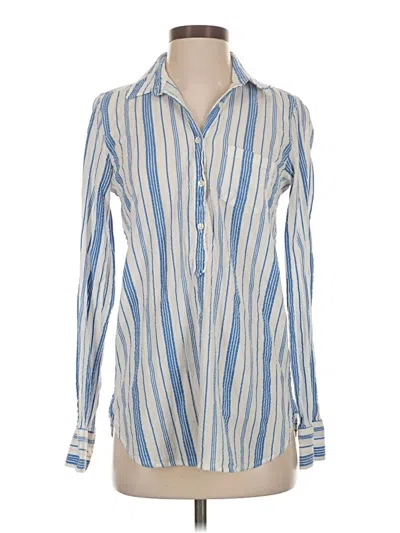 Pre-owned Jcrew Long Sleeve Blouse In Blue