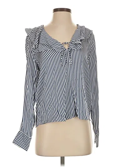 Pre-owned Jcrew Long Sleeve Blouse In Blue