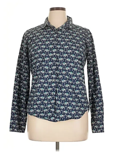 Pre-owned Jcrew Long Sleeve Blouse In Blue