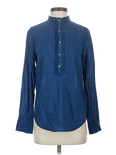 Pre-owned Jcrew Long Sleeve Blouse In Blue