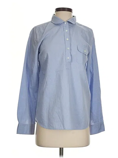 Pre-owned Jcrew Long Sleeve Blouse In Blue