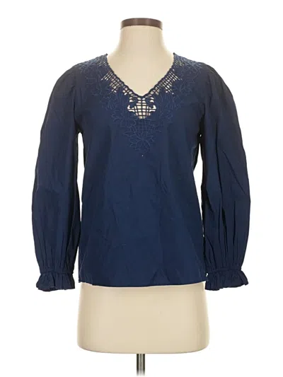 Jcrew Long Sleeve Blouse In Blue