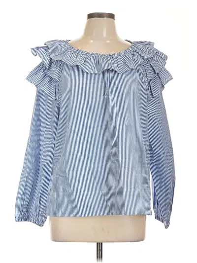 Pre-owned Jcrew Long Sleeve Blouse In Blue