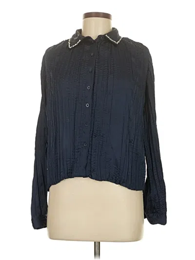Pre-owned Jcrew Long Sleeve Blouse In Blue