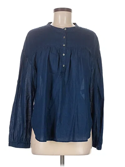 Pre-owned Jcrew Long Sleeve Blouse In Blue