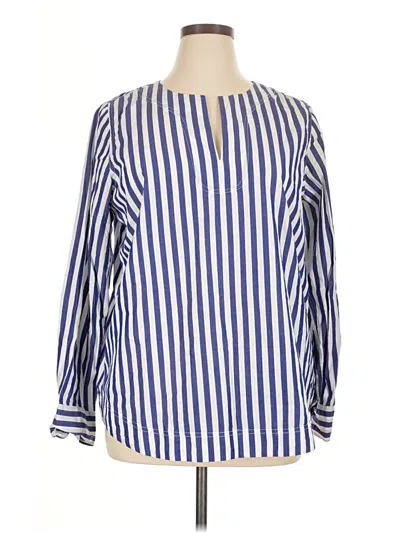 Pre-owned Jcrew Long Sleeve Blouse In Blue