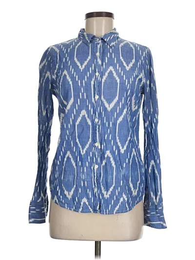Pre-owned Jcrew Long Sleeve Blouse In Blue