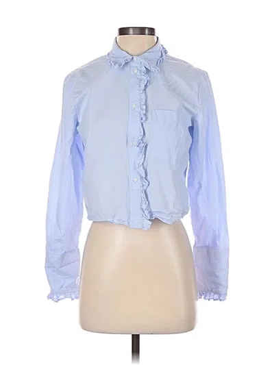 Pre-owned Jcrew Long Sleeve Blouse In Blue