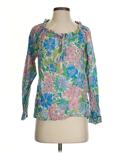 Pre-owned Jcrew Long Sleeve Blouse In Blue