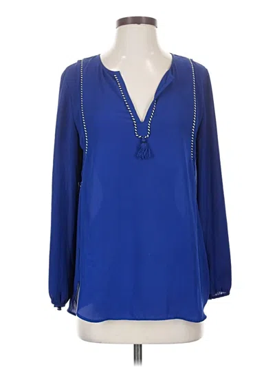 Pre-owned Jcrew Long Sleeve Blouse In Blue