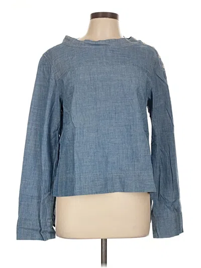 Pre-owned Jcrew Long Sleeve Blouse In Blue