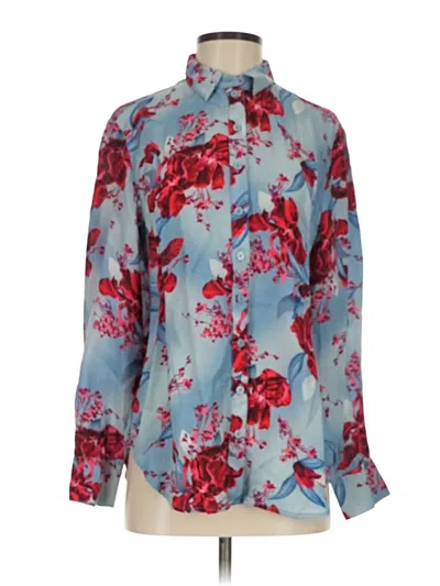 Pre-owned Jcrew Long Sleeve Blouse In Blue