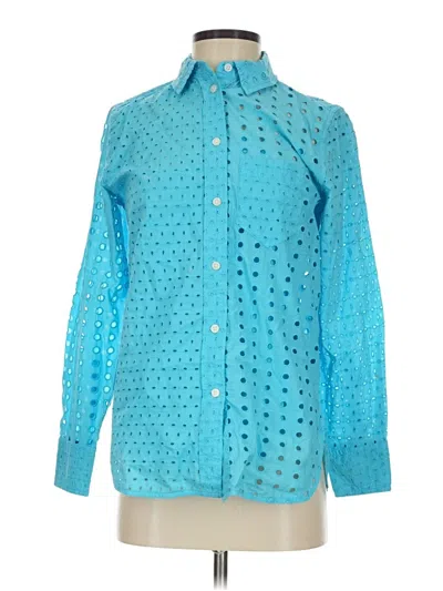 Pre-owned Jcrew Long Sleeve Blouse In Blue