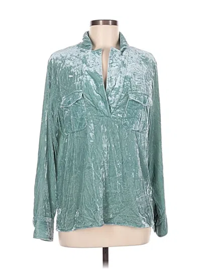 Pre-owned Jcrew Long Sleeve Blouse In Blue