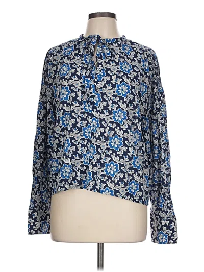 Pre-owned Jcrew Long Sleeve Blouse In Blue
